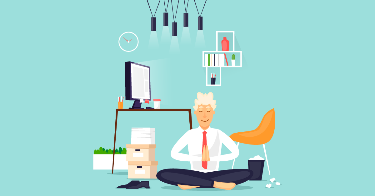 Man relaxing in office