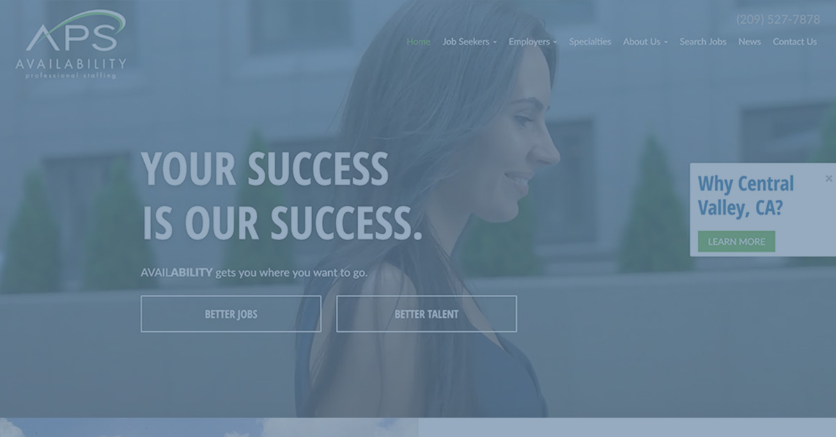 Availability Professional Staffing Website Screenshot