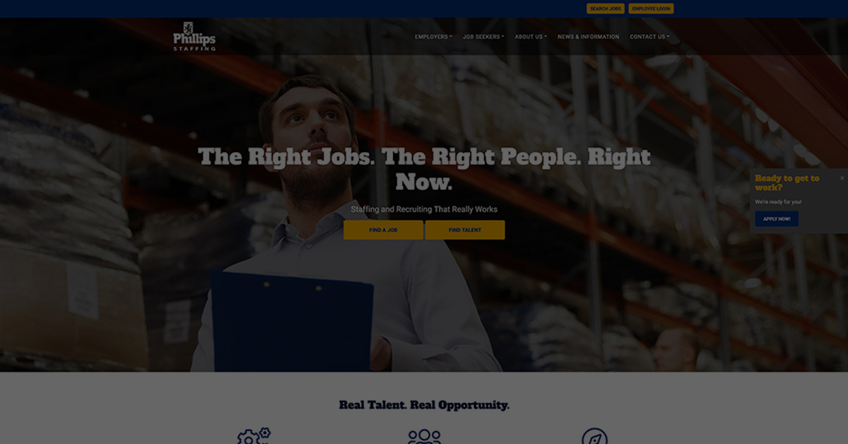 Phillips Staffing website