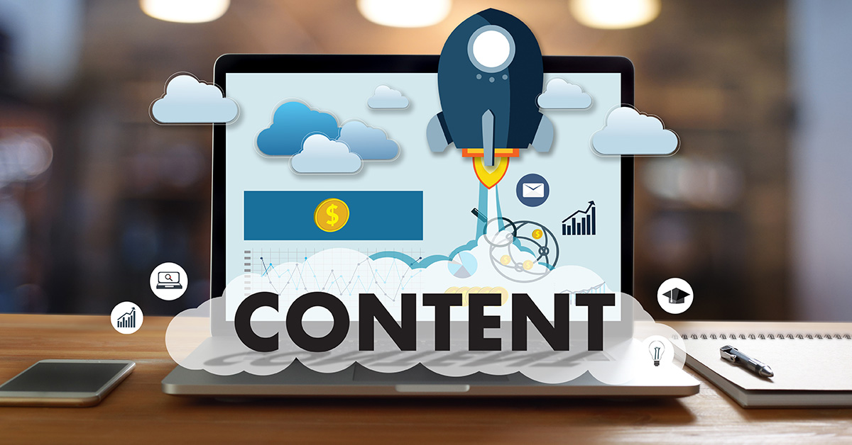 Content illustration on laptop