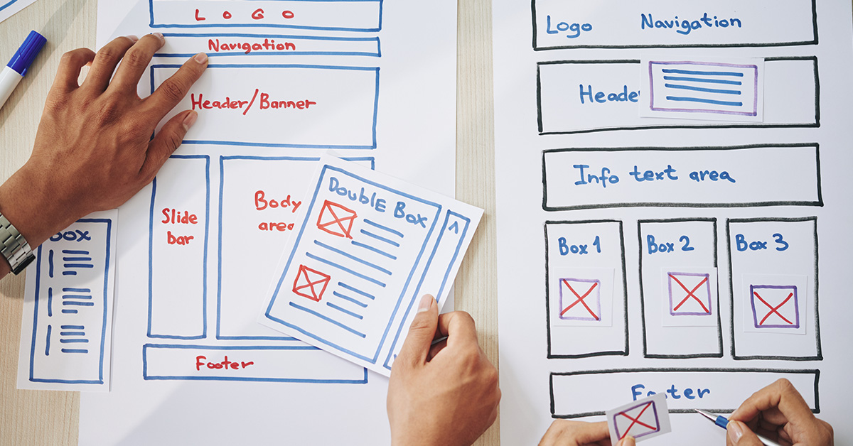 Designers laying out a simple website