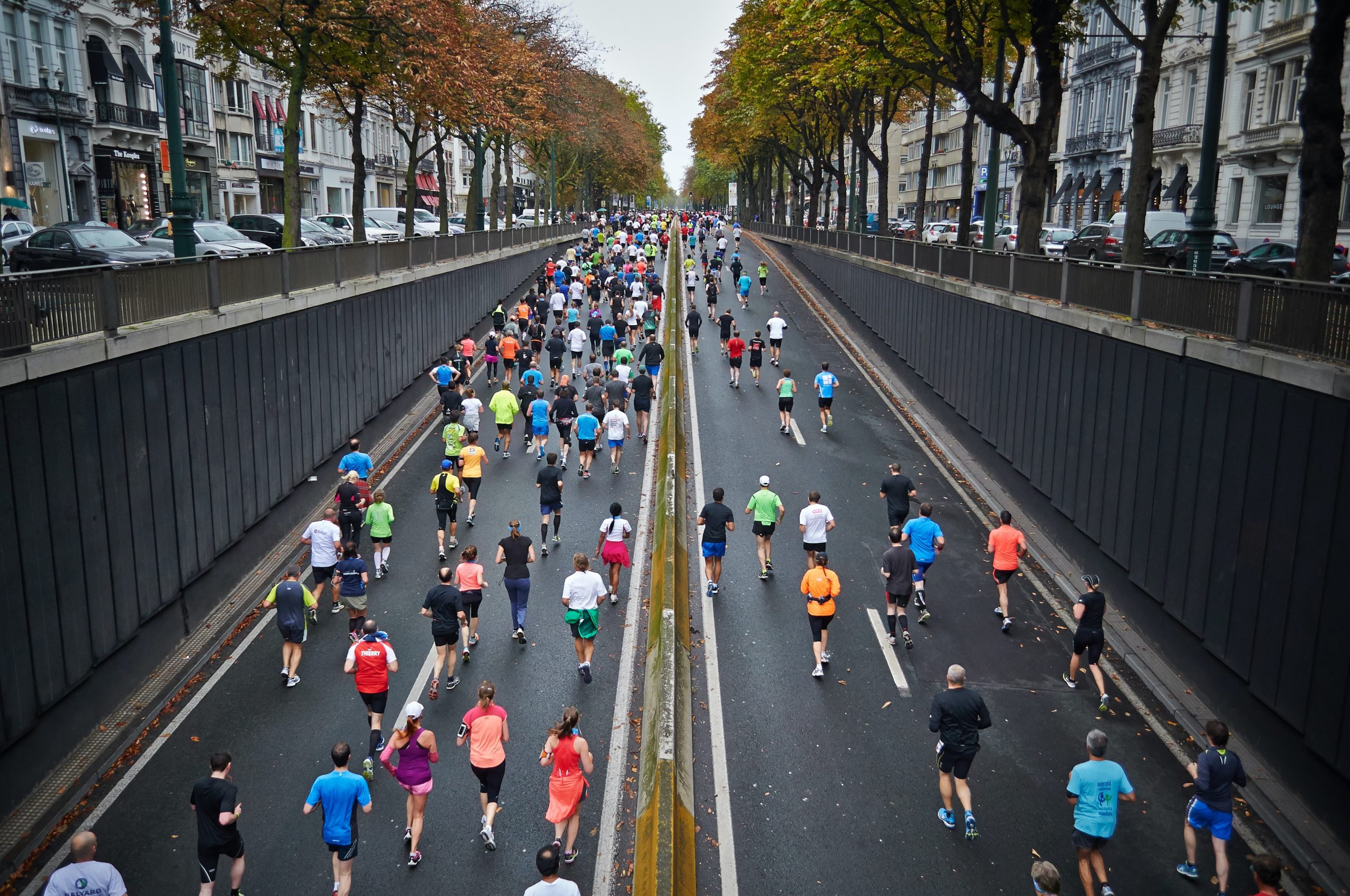 People running a marathon