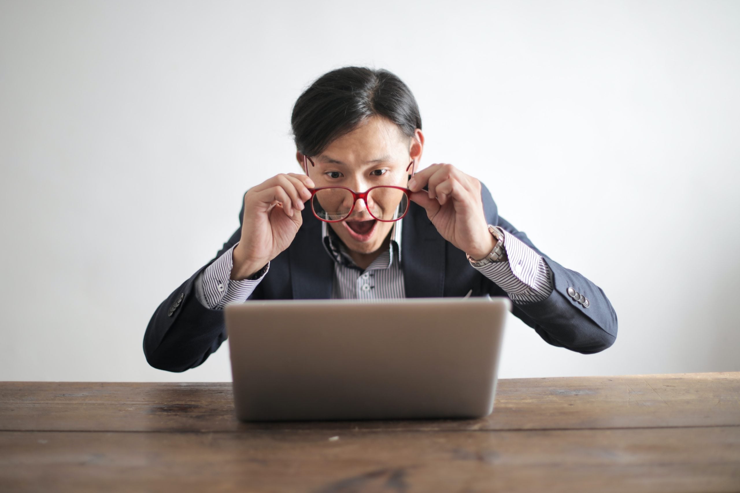 Man Computer Excited Facebook Jobs