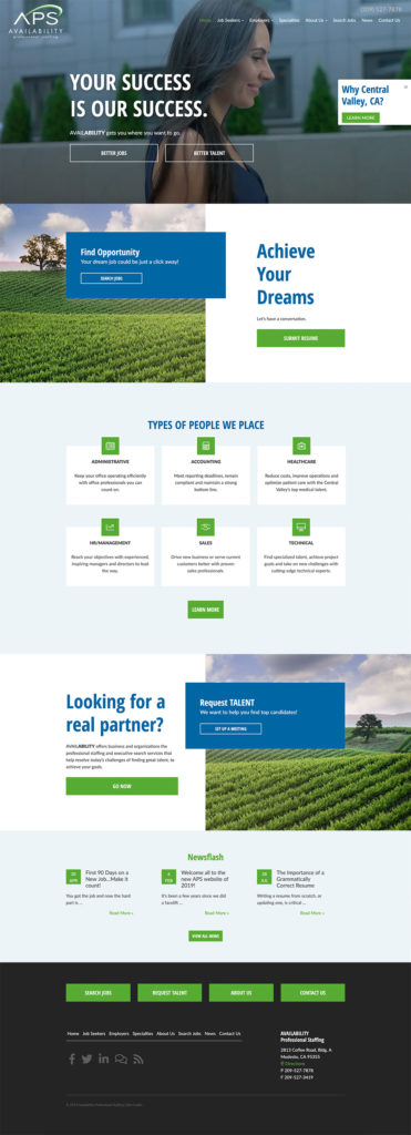 Availability Professional Staffing Website Screenshot