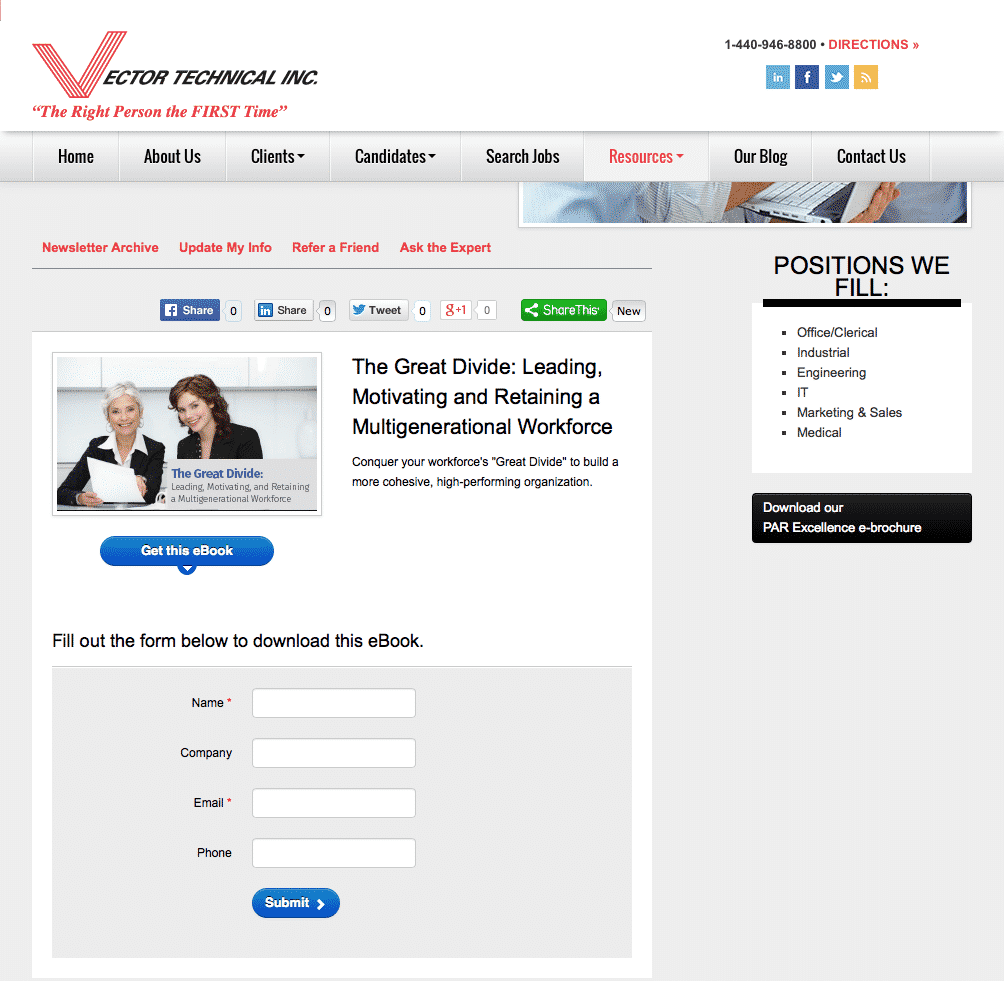 eBook Landing Page