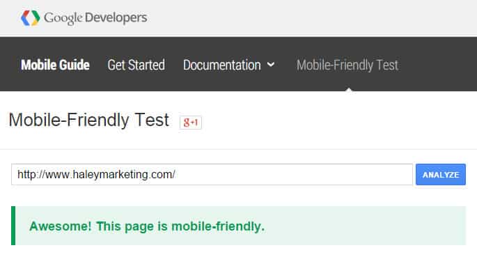 Responsive website on Google's mobile-friendly testing tool
