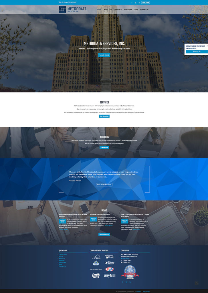 Metrodata Services Website Screenshot