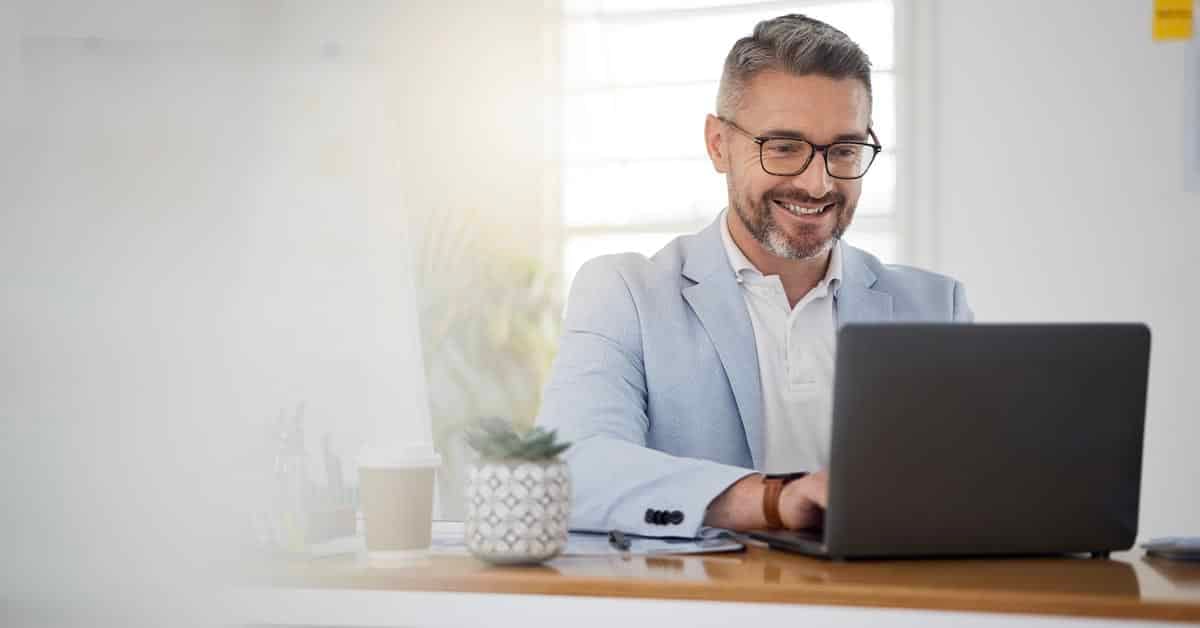 Man looking at laptop