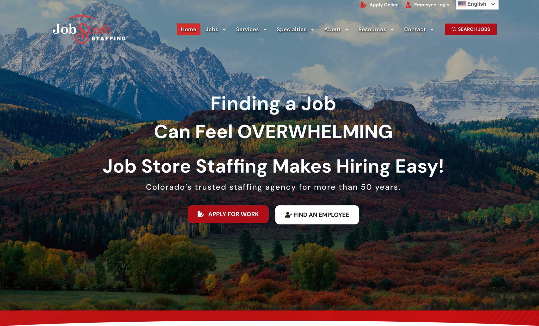Job Store Staffing website