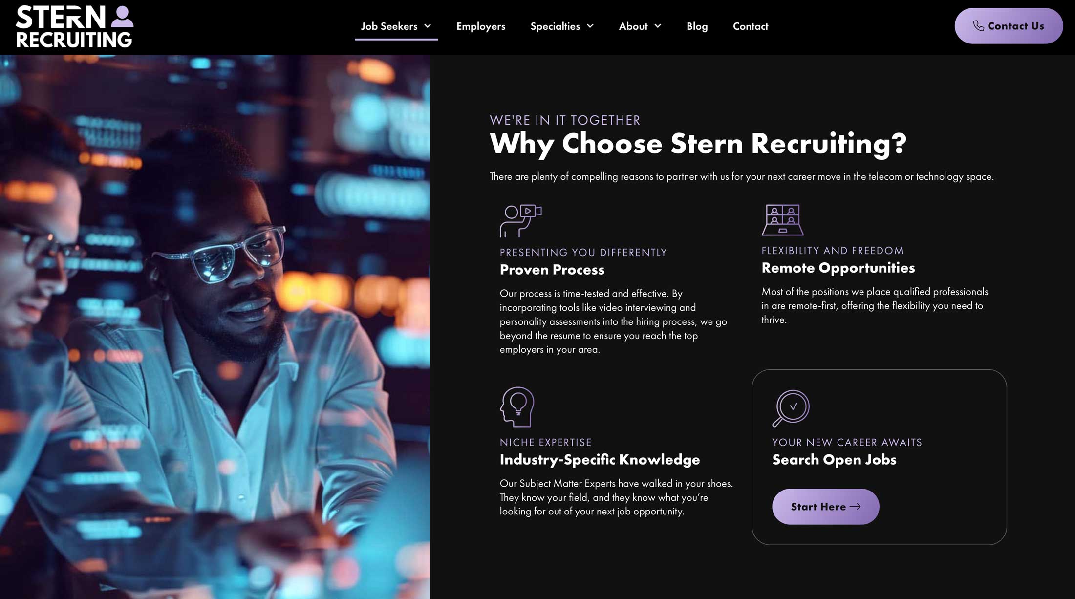 Stern Recruiting website