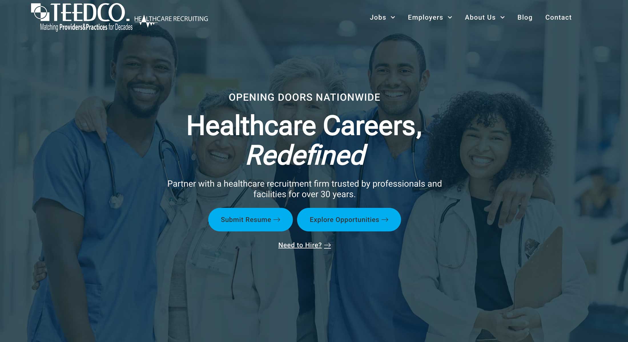 TeedCo. Healthcare & Staffing website