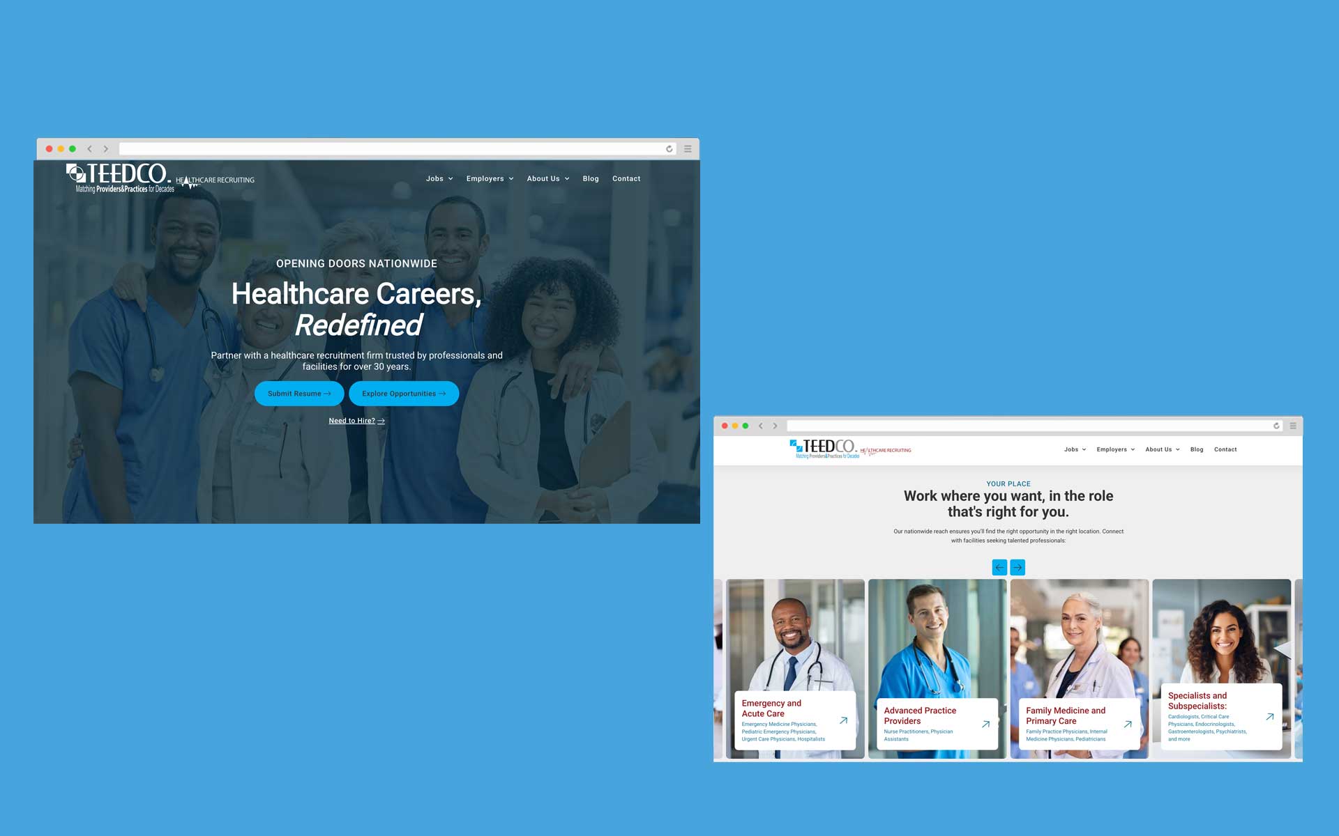 TeedCo. Healthcare & Staffing website