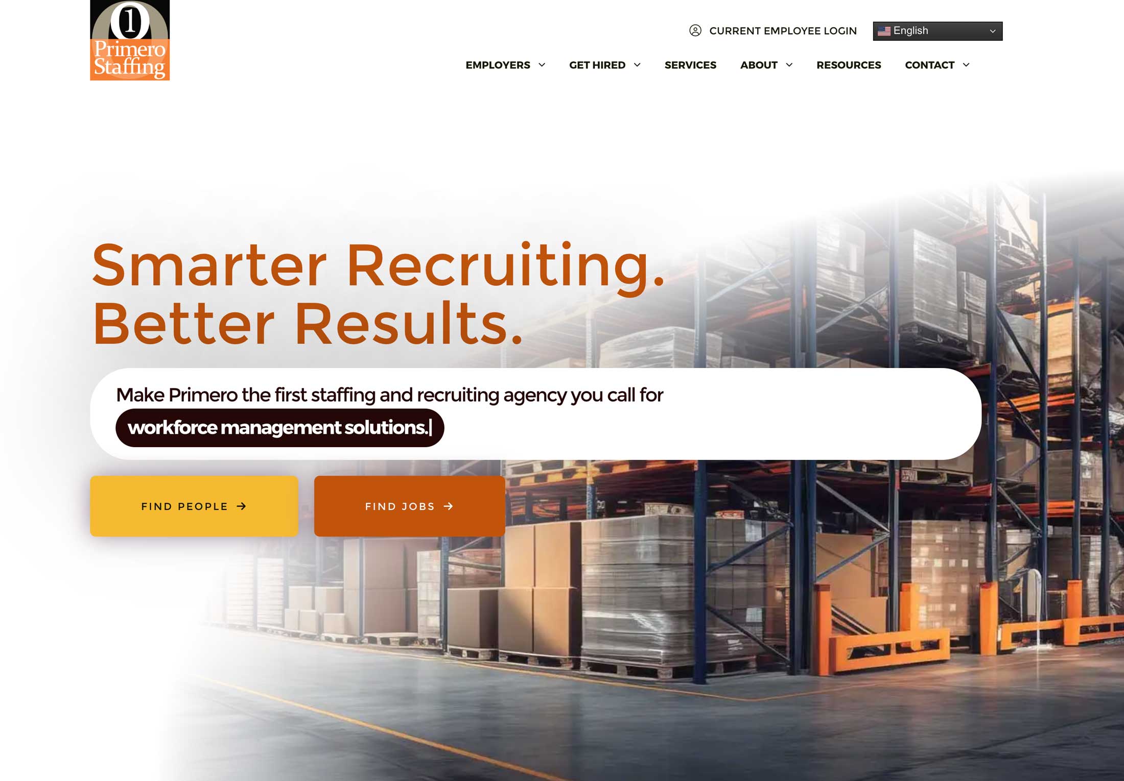 Primero Staffing website